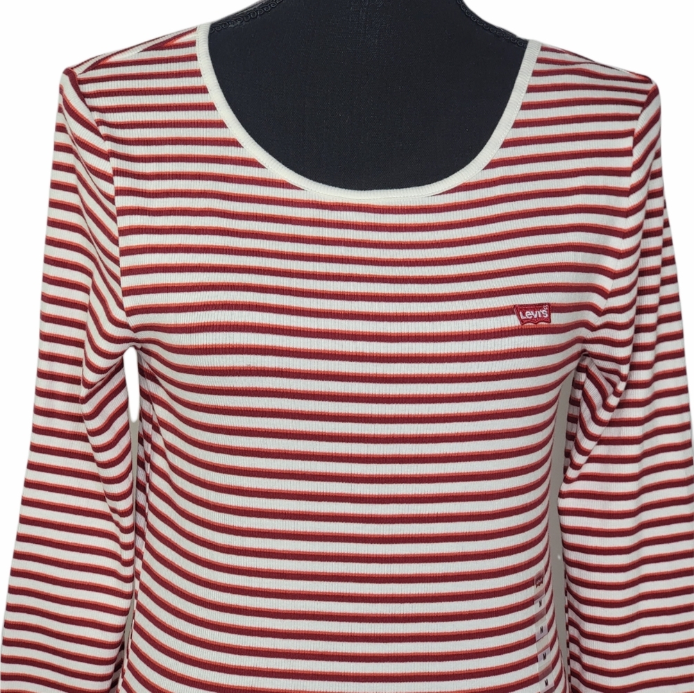 Levi's Women's T-Shirt Tee Long Sleeve Striped New